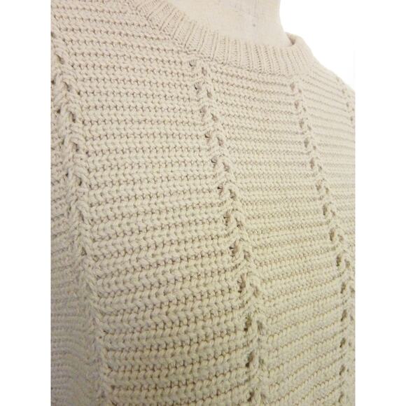 Madewell Cream Off White Crochet Knit Sweater Top Medium M Cotton Blend - Picture 5 of 7